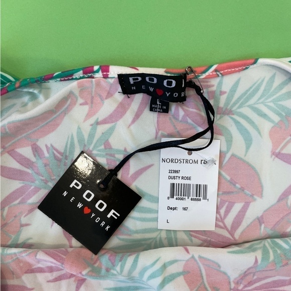 Poof New York Leaf Print Front Tie Shirt - Picture 4 of 4